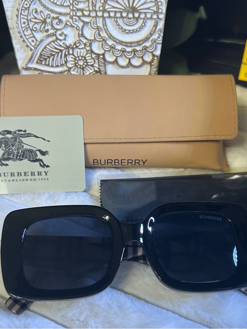 Burberry Women's Black Square Sunglasses-full inclusion